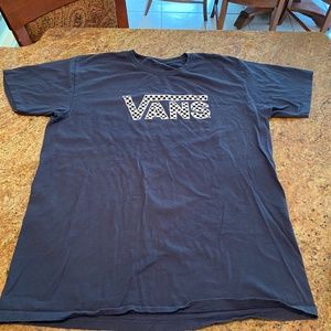 Checkers Vans tee t shirt top blue slate large L